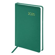 Ежедневник датированный 2026, А5, 138x213 мм, BRAUBERG "Select", балакрон, зеленый, 117083