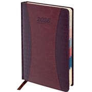 Ежедневник датированный 2026 А5 148х218 мм, GALANT "CombiContract", под кожу, коричневый, 117487