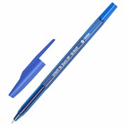 Ручка шариковая STAFF "Basic BP-66 BLUE", СИНЯЯ, корпус синий, узел 1 мм, линия письма 0,5 мм, 144454