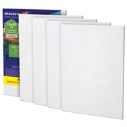 Холсты на картоне НАБОР 5 штук (15х20 см), хлопок, 280 г/м2, грунт, BRAUBERG ART CLASSIC, 192648