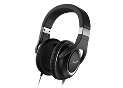 Гарнитура Genius HS-610 Black, 1х mini jack 3.5mm, полноразмерные наушники, микрофон/управление на проводе, длина провода 1,5м, подходит для мобильных устройств