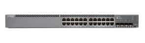 EX3400 24-port 10/100/1000BaseT, 4 x 1/10G SFP/SFP+, 2 x 40G QSFP+, redundant fans, front-to-back airflow, 1 AC PSU JPSU-150-AC-AFOincluded (optics sold separately)
