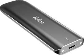 Внешний твердотельный накопитель Netac ZX Black USB 3.2 Gen 2 Type-C External SSD 500GB, R/W up to 1050MB/950MB/s, with USB C to A cable and USB C to C cable