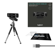 Веб-камера Logitech C922 Pro Stream (Full HD 1080p/30fps, 720p/60fps, автофокус, угол обзора 78°, стереомикрофон, лицензия XSplit на 3мес, кабель 1.5м, штатив) (арт. 960-001088, M/N: V-U0028)