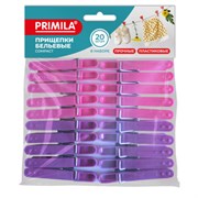 Прищепки бельевые 6,8 см, КОМПЛЕКТ 20 штук, пластик, ассорти, PRIMILA COMPACT, 700520