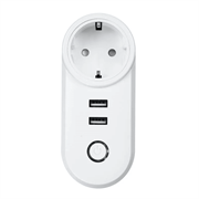 Розетка Moes ZigBee Smart Socket + 2 USB белая модели ZP-LZ-EU2U