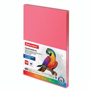 Бумага цветная BRAUBERG, А4, 80 г/м2, 100 л., интенсив, красная, для офисной техники, 112449