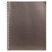 Тетрадь бумвинил, А5, 96 л., гребень, офсет №1, клетка, КОРИЧНЕВАЯ Metallic, HATBER, 059709, 96Т5бвВ1гр