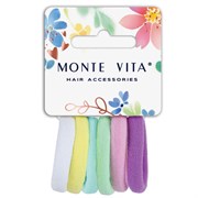 Резинки для волос НАБОР 6 шт., мягкие, средние, пастельные цвета, MONTE VITA (МОНТЕ ВИТА), 457047
