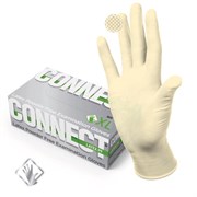 Перчатки смотровые латексные 45 пар (90 штук), CONNECT, размер 9-10, XL (очень большой)