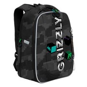 Ранец GRIZZLY анатомическая спинка, с бейджем, для мальчиков, "CUBES", 36х29х18 см, RAf-593-5/1