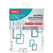 Шторка для ванной ПОЛИЭСТЕР, 180х180см, кольца в комплекте, ФИГУРЫ, PRIMILA (ПРИМИЛА), 700081