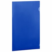 Папка-уголок прозрачная А4 BRAUBERG UNIVERSAL, синяя, 0,10 мм, 273045