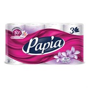 Бумага туалетная быт., спайка 8 шт., 3-слойная (8х16,5 м), PAPIA, аромат Балийский цв, 5080738