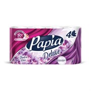Бумага туалетная быт., спайка 8 шт., 4-слойная (8х16,5м), PAPIA DELUXE, аромат Dolce, 5080749