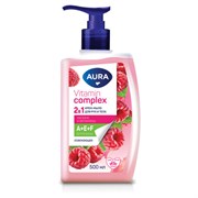 Мыло жидкое 2в1 для рук и тела 500 мл AURA Vitamin Complex "Малина и витамины", 13356