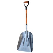 Лопата алюминиевая для снега 37х48 см, ОБЩАЯ ДЛИНА 120 см, черенок стекловолокно, V-ручка, RABBITEX (РАББИТЕКС) "FIBERGLASS", 700486