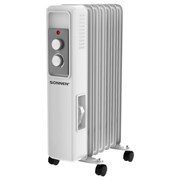Обогреватель масляный SONNEN DFS-7E, 7 секций, 1500 Вт, 3 режима, механическое управление, белый, 457779