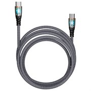 Кабель Type-C - Type-C, 1 м, 3 А, SMARTBUY, для быстрой зарядки и передачи данных, черный, FCTRANSP-BLACK