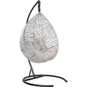 Подвесное кресло Лаура VALENCIA серый +каркас, подушка светло-серая