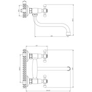 Настенный смеситель для кухни OLIVE'S 01410GR