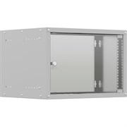 Настенный телекоммуникационный шкаф NTSS LIME 6U 550x350x370мм, 2 профиля 19, дверь стеклянная, боковые стенки несъемные, разобранный, серый