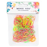 Резинки для волос НАБОР 250 шт., силиконовые, средние, разные цвета, MONTE VITA (МОНТЕ ВИТА), 457065