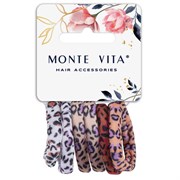 Резинки для волос НАБОР 6 шт., мягкие, средние, с принтом, MONTE VITA (МОНТЕ ВИТА), 457070