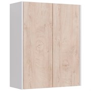 Шкаф Lemark COMBI 60 см, подвесной, 2-х дверный, цвет фасада: дуб кантри, цвет корпуса: белый глянец