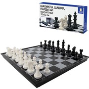 Шахматы, шашки, нарды "3 в 1", магнитные ХИТ, доска 32х32 см, ЗОЛОТАЯ СКАЗКА, 665764