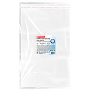 Пакеты БОПП с клеевым клапаном, КОМПЛЕКТ 100 штук, 20х30 + 4 см, 30 мкм, с усиленным швом, BRAUBERG, 700408