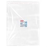 Пакеты БОПП с клеевым клапаном, КОМПЛЕКТ 100 штук, 40х50 + 4 см, 53 мкм, с усиленным швом, BRAUBERG, 700419