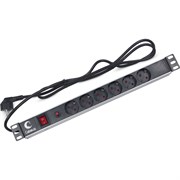 Горизонтальный блок розеток Cabeus PDU-6P-F-2EU