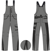 Полукомбинезон ProfLineLeader (тк.Хлопок/Спандекс,260), серый/черный