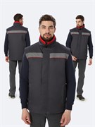 Жилет утепленный Грей (тк.Балтекс,210), т.серый/красный