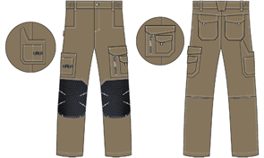 Брюки ProfLineSpecialist (тк.РипСтоп,240), коричневый/черный