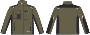 Куртка ProfLineLeader (тк.Хлопок/Спандекс,260), хаки/черный