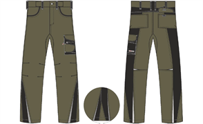 Брюки ProfLineLeader (тк.Хлопок/Спандекс,260), хаки/черный