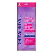Цветная бумага ТИШЬЮ 17 г/м2, 50х66 см, 10 листов, сиреневый цвет, ЗОЛОТАЯ СКАЗКА, 116480