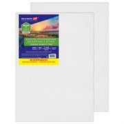 Холсты на картоне НАБОР 2 штуки (40х60 см), хлопок, грунт, 280 г/м2, BRAUBERG ART CLASSIC, 192656