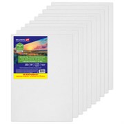 Холсты на картоне НАБОР 10 штук (20х30 см), хлопок, грунт, 280 г/м2, BRAUBERG ART CLASSIC, 192659, 192658