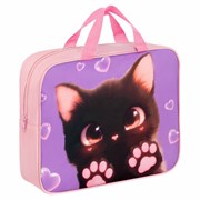 Папка на молнии с ручками BRAUBERG А4, 1 отделение, полиэстер, 80 мм, "Paw prints", 273300