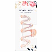 Краб для волос 10,5 см, перламутровый, розовый, MONTE VITA (МОНТЕ ВИТА), 457014