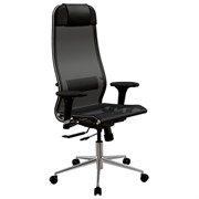 Кресло МЕТТА "ErgoLife" 10 B1-104D, хром, синхромеханизм, 2D-подлокотники, прочная сетка, черное