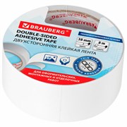 Клейкая двухсторонняя лента 38 мм х 8 м, ПОЛИПРОПИЛЕНОВАЯ ОСНОВА, 90 мкм, BRAUBERG, 600483