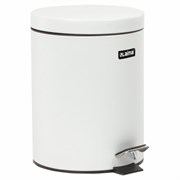 Ведро мусорное с педалью 5 литров "Classic", БЕЛОЕ ГЛЯНЦЕВОЕ, металлическое, со съемным внутренним ведром, LAIMA, 604947