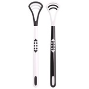 Скребок для языка двусторонний с зубчиками, КОМПЛЕКТ 2 шт., удобная ручка, пластик, LAIMA DENT, 609412