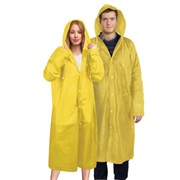 Дождевик плащ желтый на кнопках, EVA, многоразовый прочный, чехол в комплекте, универсальный размер, SHAMAANI (ШАМААНИ), 610934