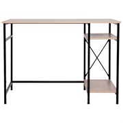 Стол BRABIX "SMART CD-018", 1100х600х765 мм, ЛОФТ, 2 полки, металл/ЛДСП ясень шимо светлый, каркас черный, 641945