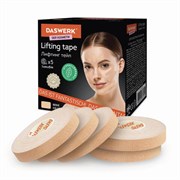 Кинезиотейп/лента для лица, лифтинг эффект, 1 см х 5 м, КОМПЛЕКТ, 5 рулонов, бежевый, DASWERK (ДАСВЕРК), 680009